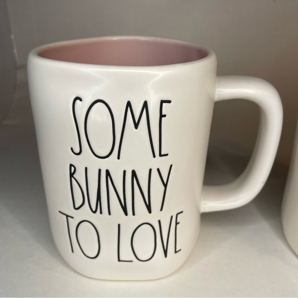 Lot of 3 Rae Dunn Easter White Pink Mugs Hunny Snuggle Bunny Some Bunny To Love - Picture 5 of 7